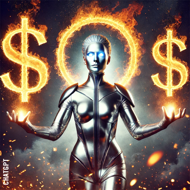 Flaming Dollar Bills in the rain with Superhero Girl 13